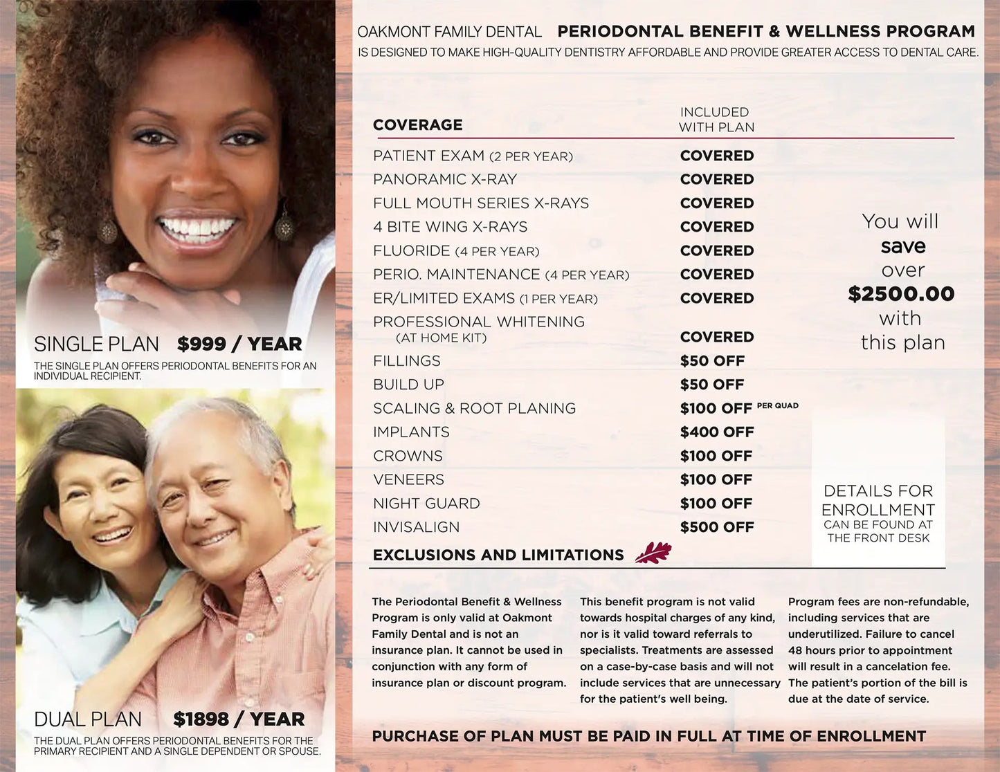 A Complete Year of Preventative Dental Care: Dental Health & Wellness Plan (Deep Cleaning Perio)